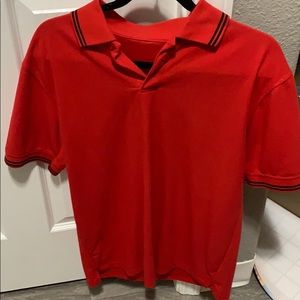 Red polo shirt